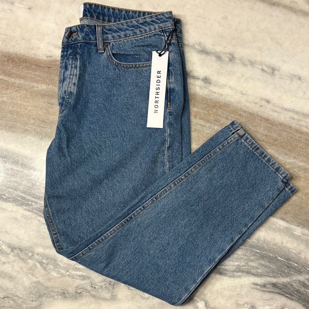 NWT Northsider NTH Steve Baggys Denim Blue Crop Buttonfly Denim Jeans Size XL/16